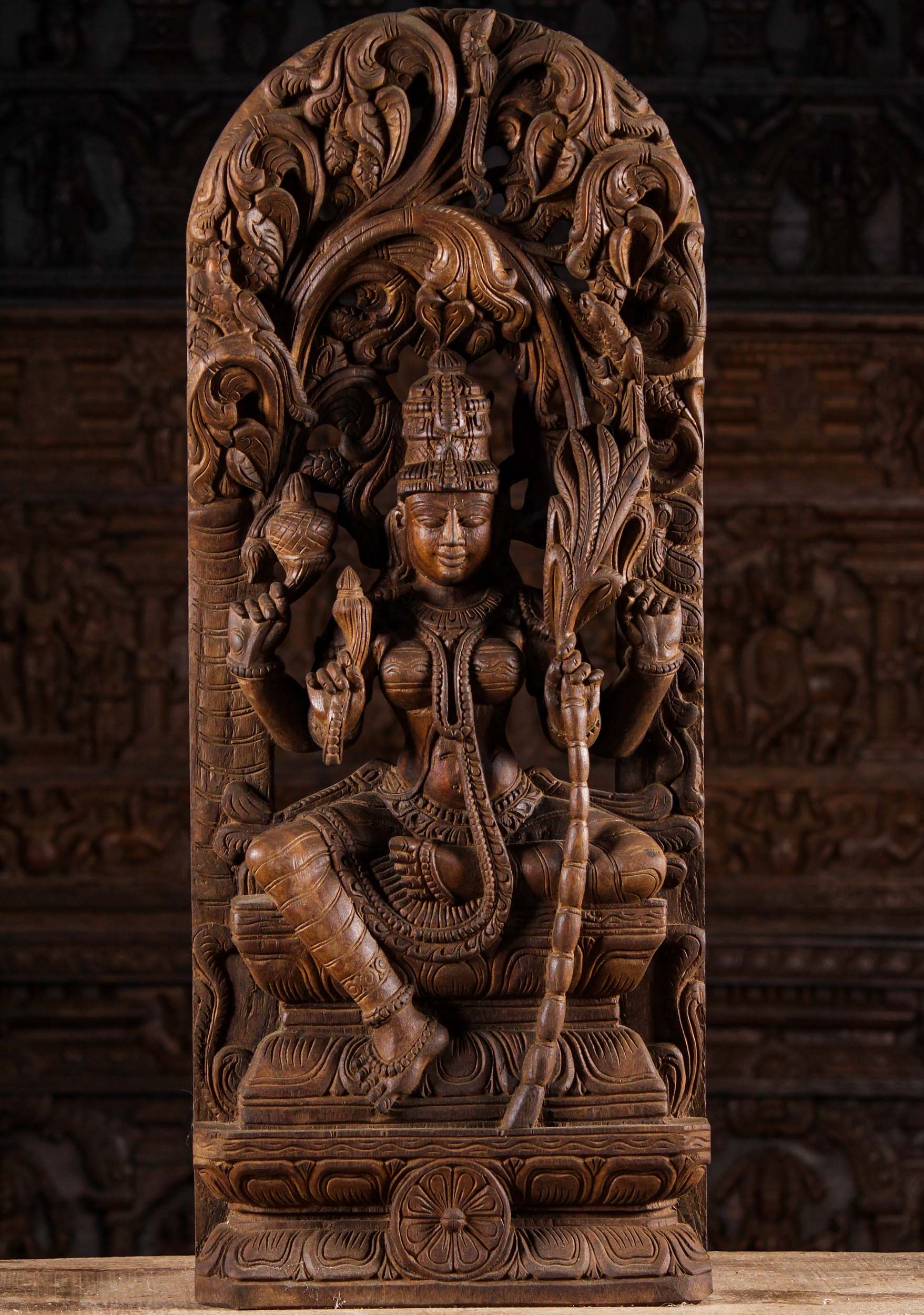 Rajarajeshwari Statue Under Canopy 36"